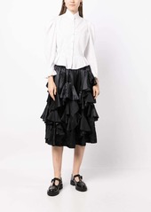 Comme des Garçons satin ruffled midi skirt