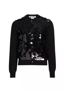 Comme des Garçons Sequined Wool Crewneck Cardigan