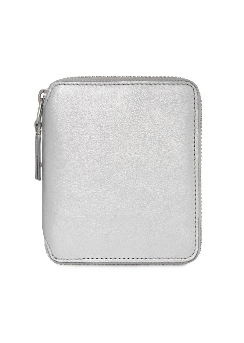 Comme des Garçons Silver Leather Zip-around Wallet