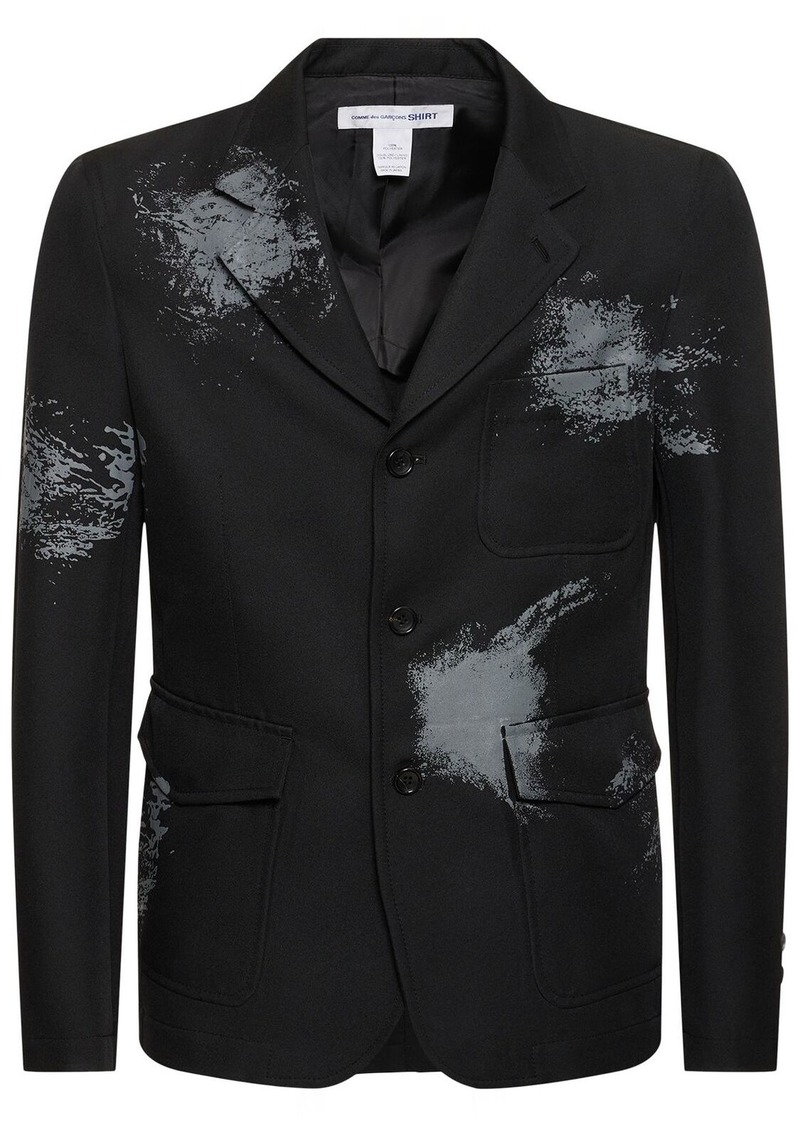 Comme des Garçons Single Breast Printed Twill Blazer