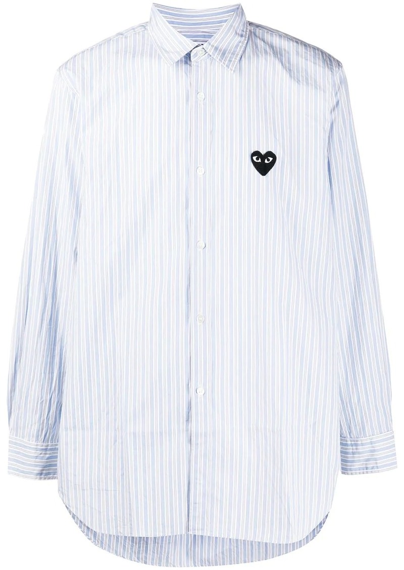 Comme des Garçons striped heart-logo shirt