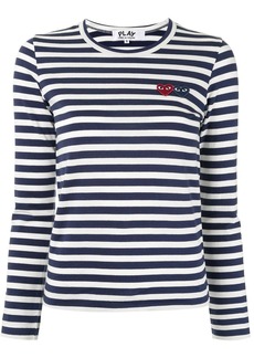 Comme des Garçons striped-print branded top