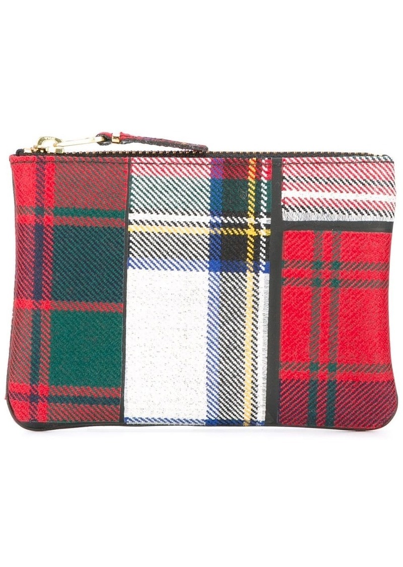 Comme des Garçons tartan patchwork pouch