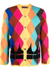 Comme des Garçons V-neck diamond-print cardigan