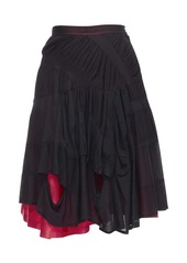 Comme des Garçons vintage COMME DES GARCONS 1980's black red shirred ruffle layered flared skirt