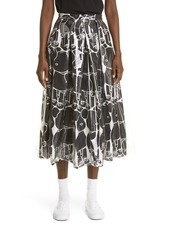 Comme des Garçons Women's Comme Des Garcons Bearbrick Print Twill Midi Skirt