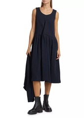 Comme des Garçons Wool Drop-Waist Midi-Dress