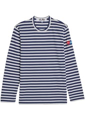 Comme des Garçons x Invader logo-patch striped T-shirt