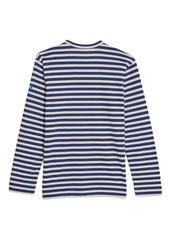 Comme des Garçons x Invader logo-patch striped T-shirt