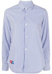 Comme des Garçons x Invader pixelated-heart striped shirt