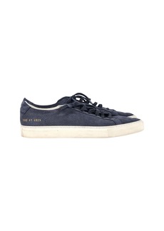 Common Projects Achilles Low Summer Edition Perforated Sneakers in Navy Nubuck Suede