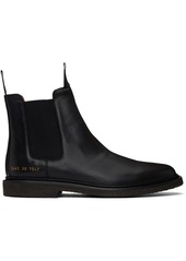 Common Projects Black Leather Chelsea Boots