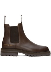 Common Projects Brown Leather Chelsea Boots