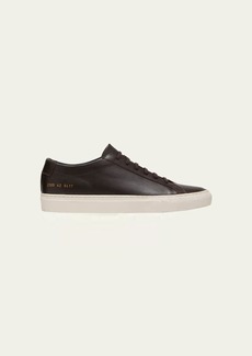 Common Projects Men's Achilles Contrast Sole Leather Low-Top Sneakers