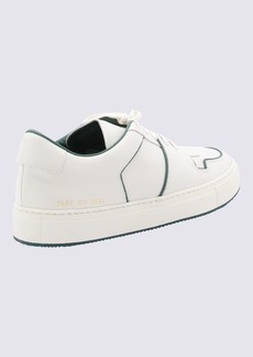 COMMON PROJECTS WHITE AND GREEN LEATHER SNEAKERS