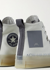 CONVERSE - Printed canvas high-top sneakers - Gray - US 5