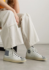 CONVERSE - Printed canvas high-top sneakers - Gray - US 5