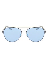 Converse Activate 57mm Aviator Sunglasses in Shiny Gunmetal/Blue Mirror at Nordstrom