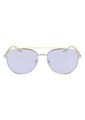 Converse Activate 57mm Aviator Sunglasses in Shiny Silver /Gold Mirror at Nordstrom Rack