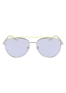 Converse Activate 57mm Aviator Sunglasses in Shiny Silver /Gold Mirror at Nordstrom Rack