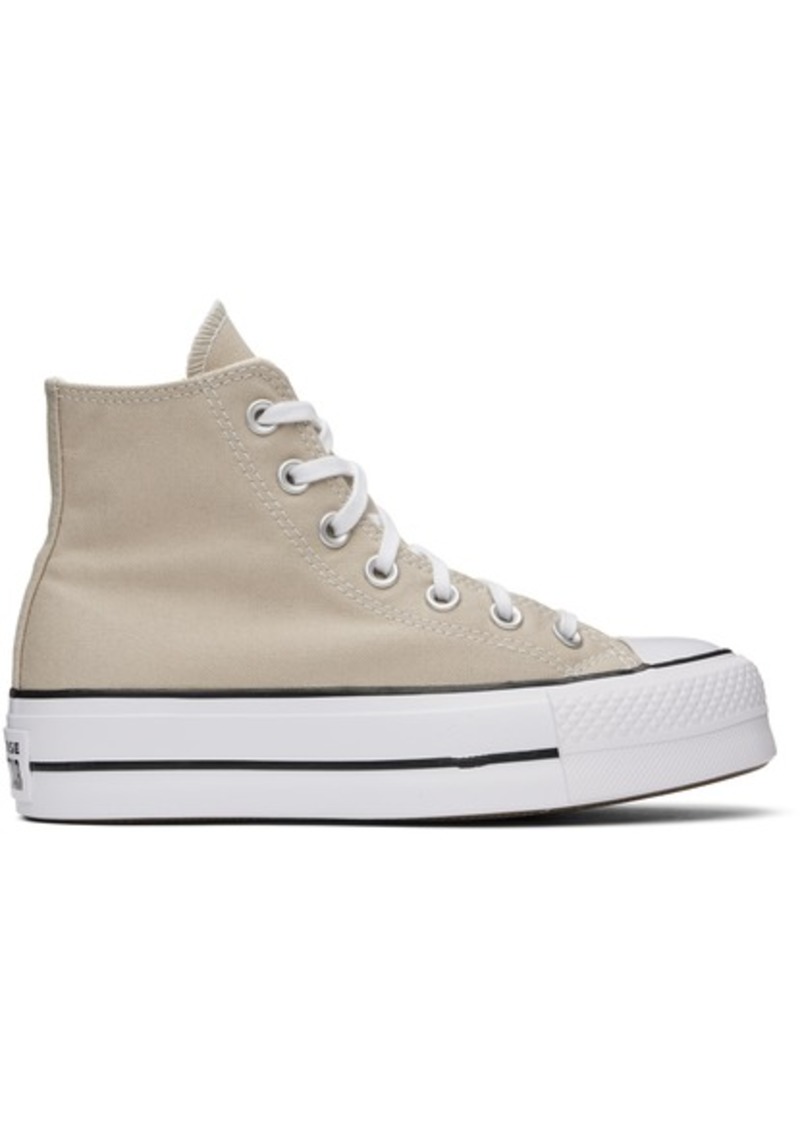 Converse Beige Chuck Taylor All Star Lift Platform Sneakers