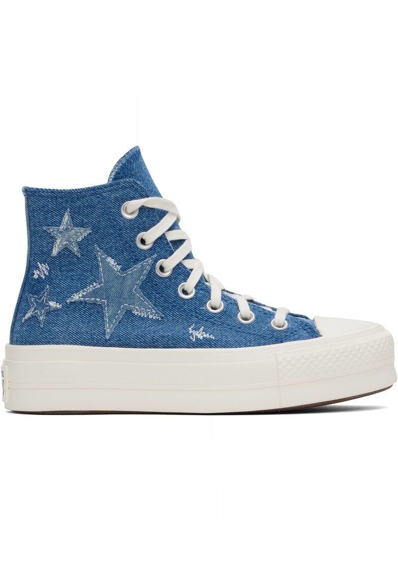 Converse Blue Chuck Taylor All Star Lift Platform Denim High Top Sneakers