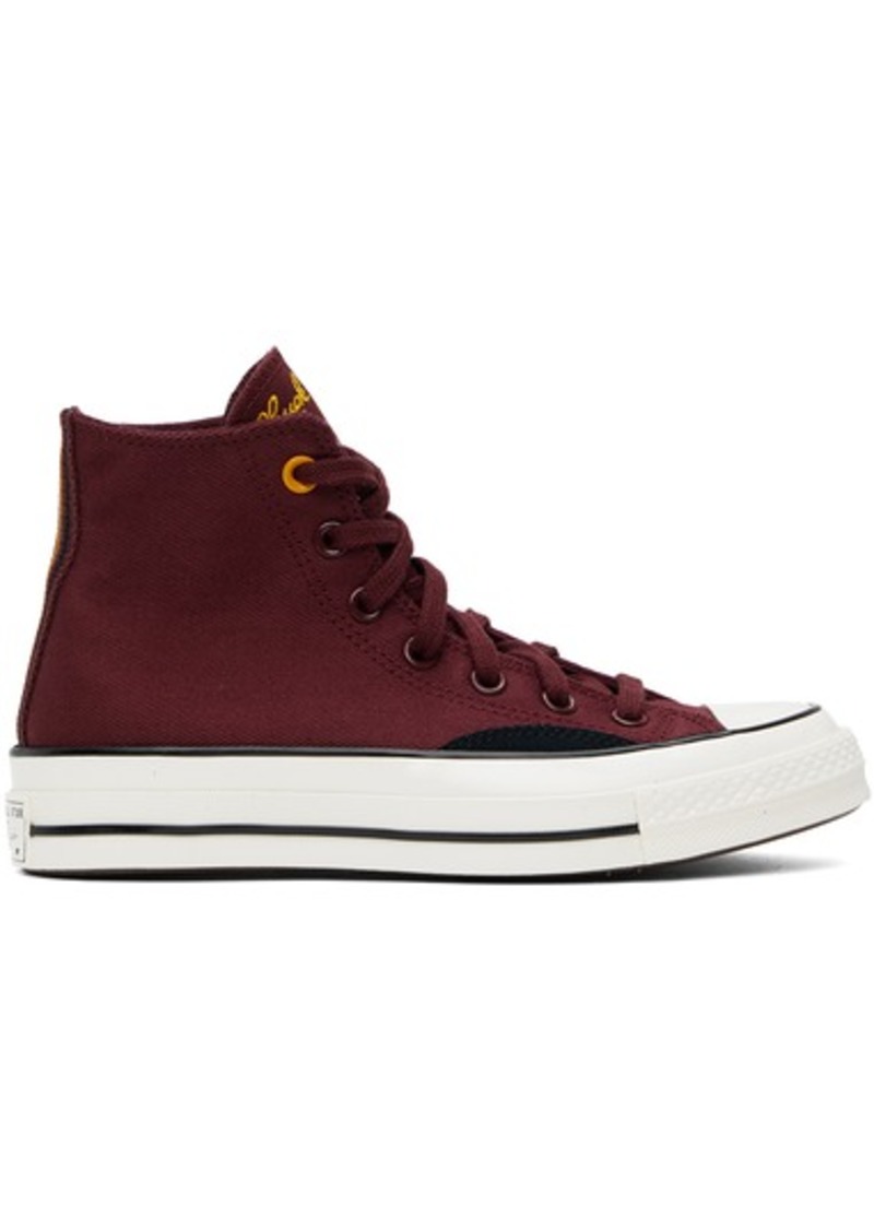 Converse Burgundy & Black Chuck 70 Mixed Materials High Top Sneakers