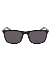 Converse Chuck 56mm Rectangle Sunglasses in Black/Black at Nordstrom