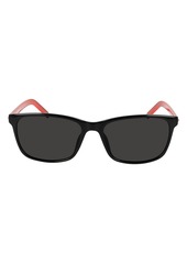 Converse Chuck 57mm Rectangle Sunglasses in Black/Black at Nordstrom