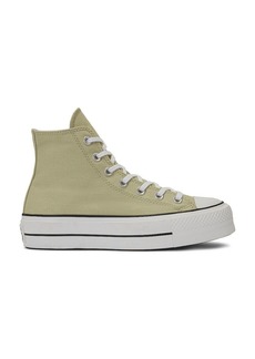 Converse Ctas Lift Hi A03386F Women Olive/Aura White Skate Shoes Size 9.5 NR4621