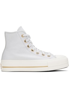 Converse Gray Chuck Taylor All Star Lift Platform Tailored Lines High Top Sneakers