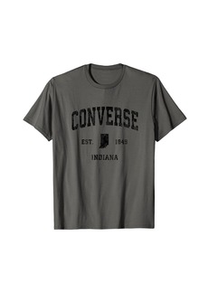 Converse Indiana IN Vintage Athletic Black Sports Design T-Shirt