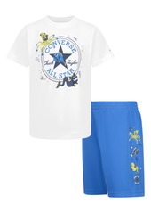Converse Kids' T-Shirt & Shorts Set in Dial Up Blue at Nordstrom Rack