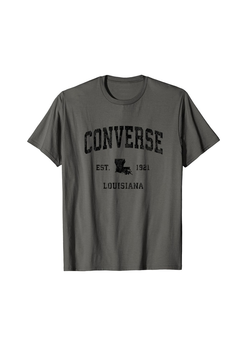Converse Louisiana LA Vintage Athletic Black Sports Design T-Shirt