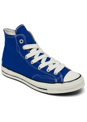 Converse Men's Chuck 70 Hi Sketch Canvas Casual Sneakers from Finish Line - Blue/white