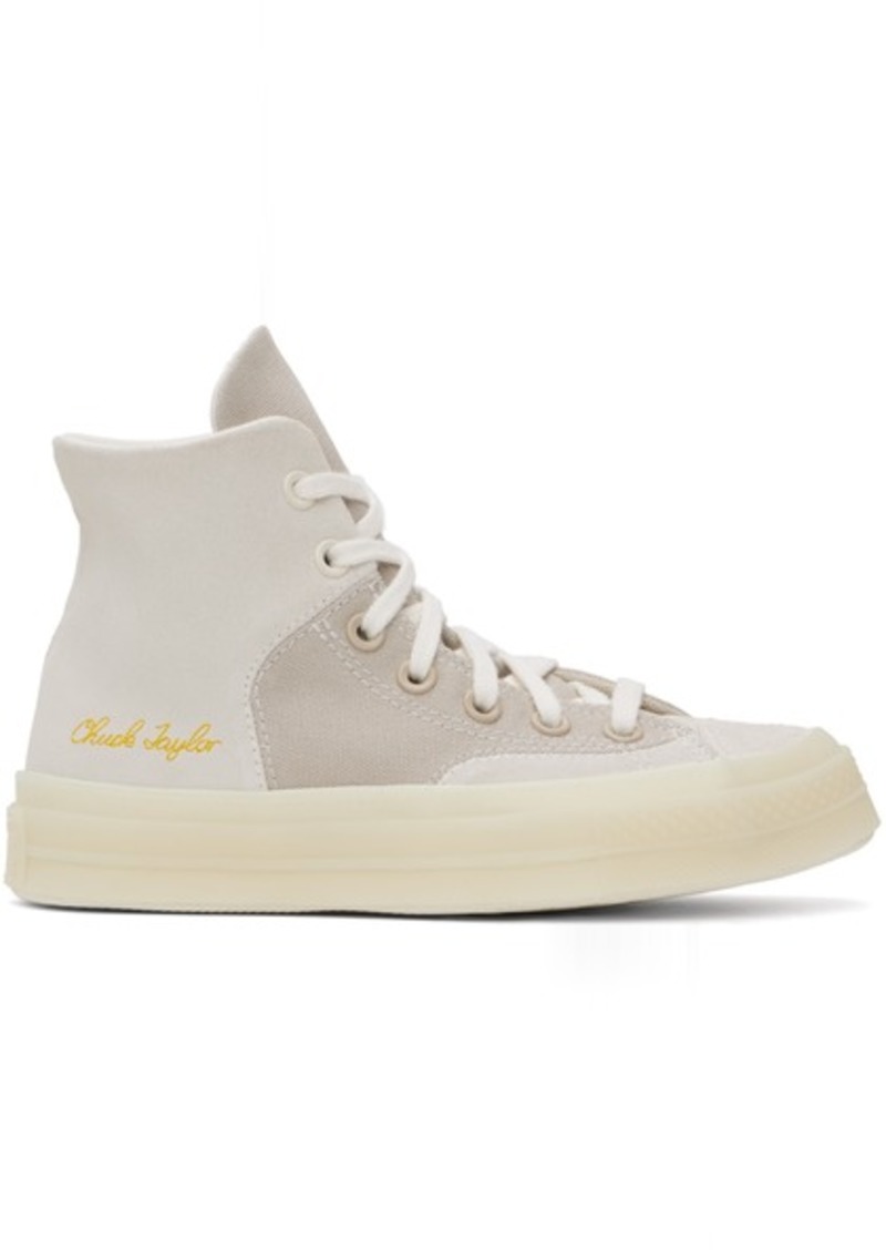 Converse Off-White & Taupe Chuck 70 Marquis Mixed Materials Sneakers