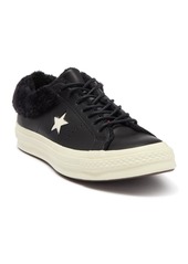 Converse One Star Street Warmer Faux Fur Lined Low Top Sneaker in Black/black/egret at Nordstrom Rack