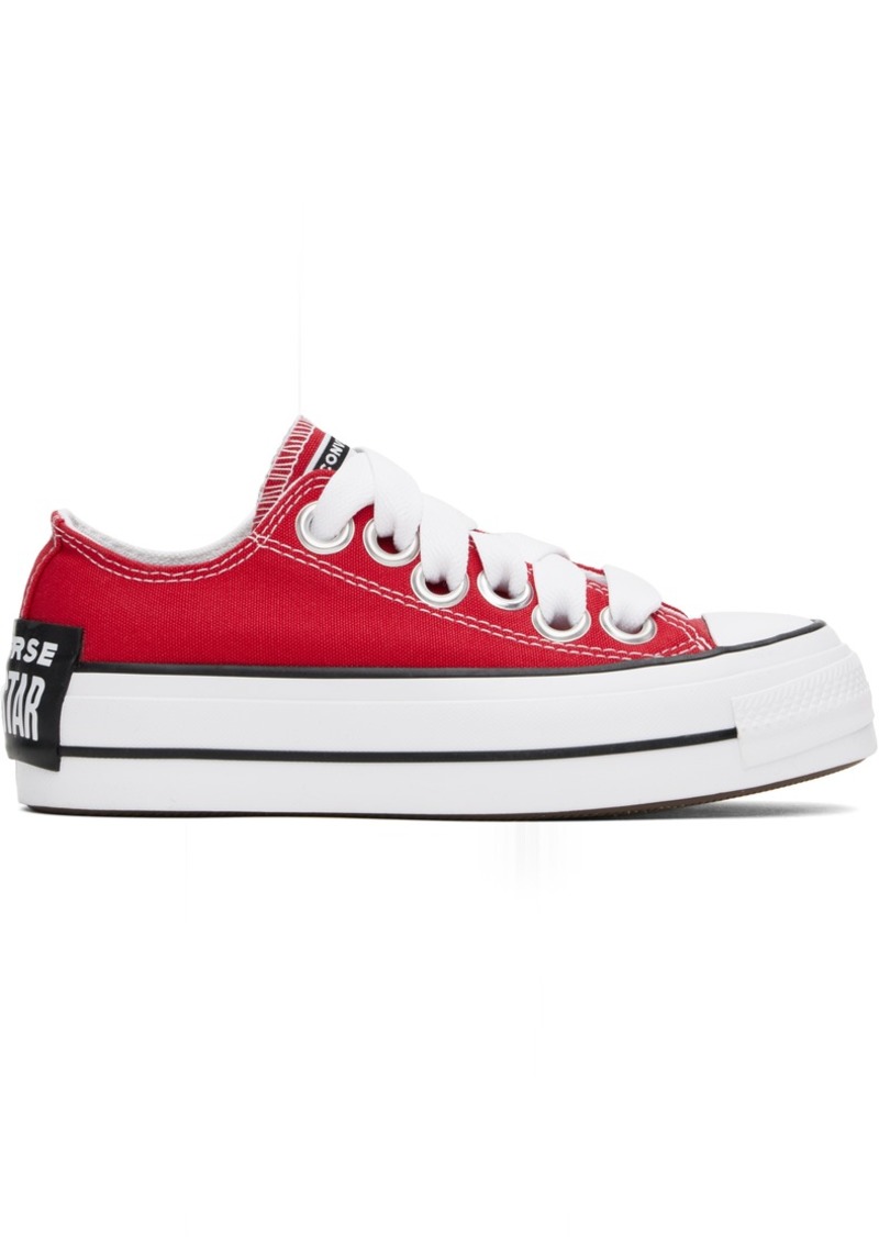 Converse Red Chuck Taylor All Star Lift Platform Sketch Low Top Sneakers