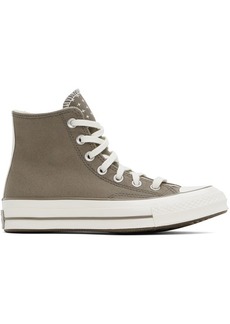 Converse Taupe Chuck 70 Worn-In High Top Sneakers