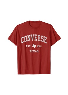 Converse Texas TX Vintage Athletic Sports Design Texas map T-Shirt