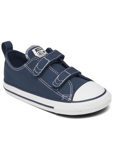 Converse Toddler Kids Chuck Taylor All Star Ox 2V Adjustable Strap Closure Casual Sneakers from Finish Line - Athletic Navy, White