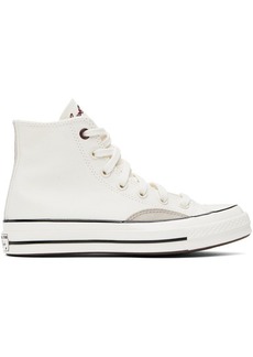 Converse White & Taupe Chuck 70 Mixed Materials High Top Sneakers