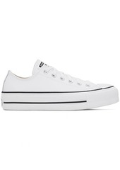 Converse White Chuck Taylor All Star Platform Leather Low Top Sneakers