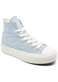 Converse Women's Chuck Taylor All Star Lift Platform High Top Casual Sneakers from Finish Line - Cloudy Daze, Egret