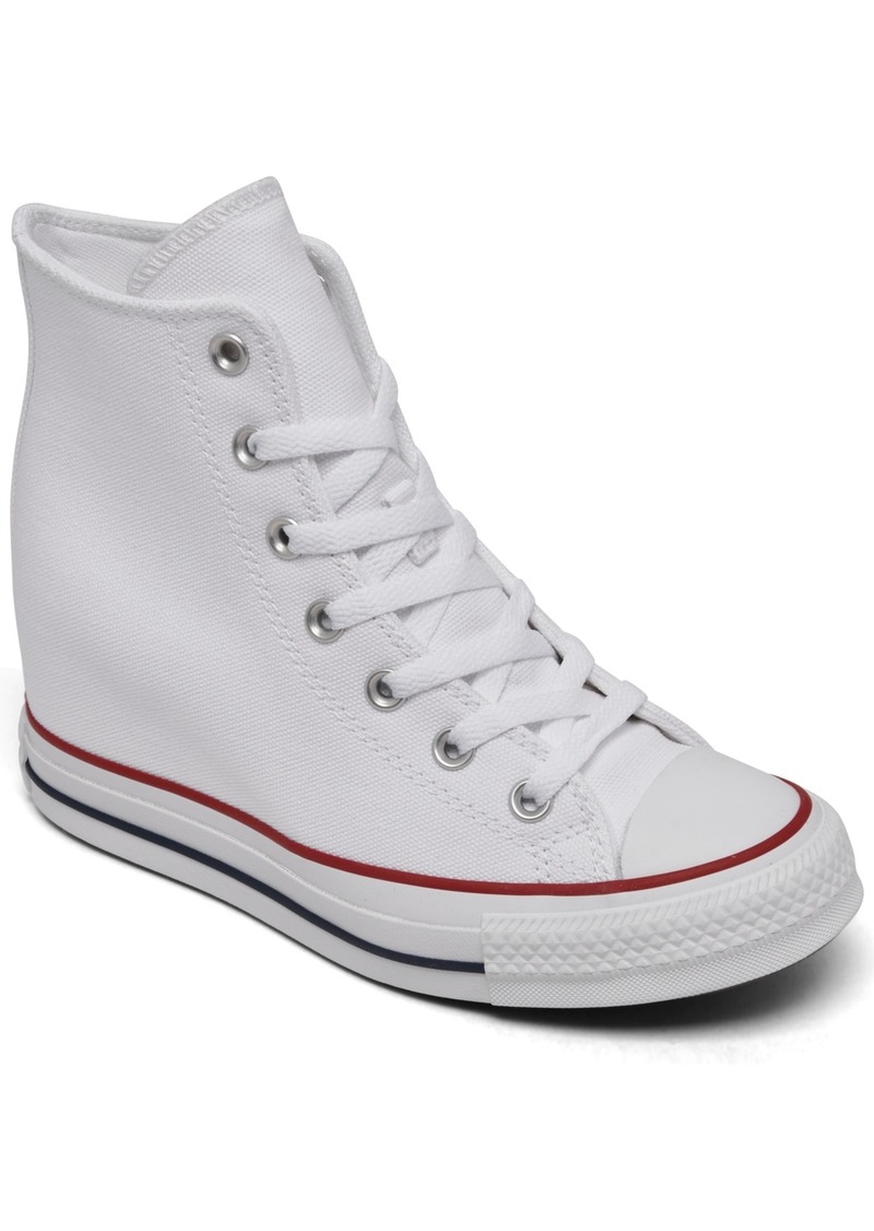 Converse Women's Chuck Taylor All Star Wedge Platform Casual Sneakers from Finish Line - White/Red/Navy