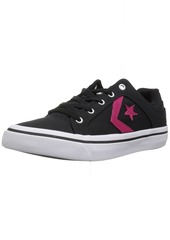 Converse Women's EL Distrito Canvas Low TOP Sneaker Black/Pink pop/White  M US