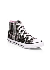 Converse Girl's Plaid High-Top Sneakers