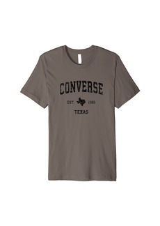 Mens Converse Texas TX Vintage Sports Design Black Print Premium T-Shirt