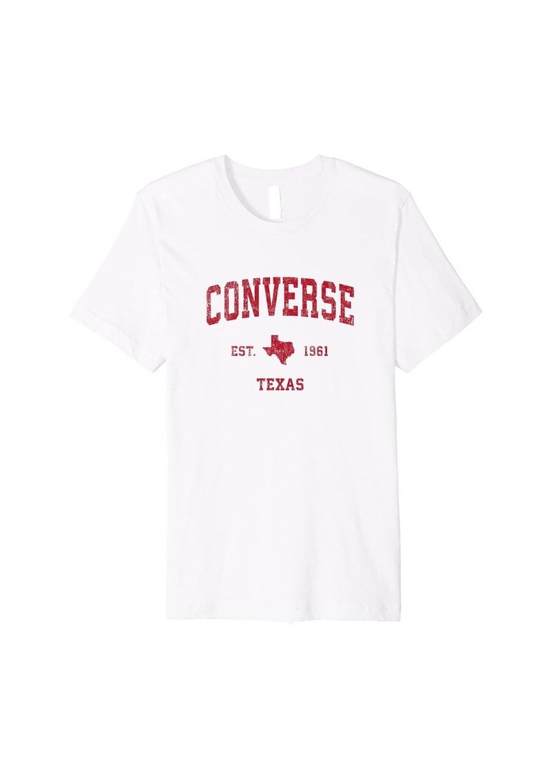 Mens Converse Texas TX Vintage Sports Design Red Print Premium T-Shirt