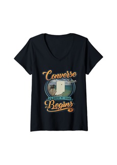Womens Converse Indiana Hometown - Where My Story Begins V-Neck T-Shirt